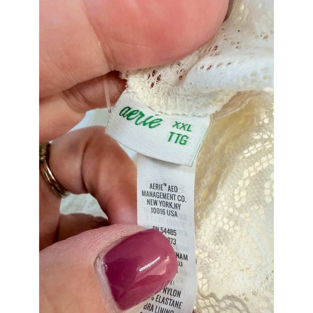 Aerie‎ Lace Bralette Women's Size XXL Cream Wireless Intimates Lounge